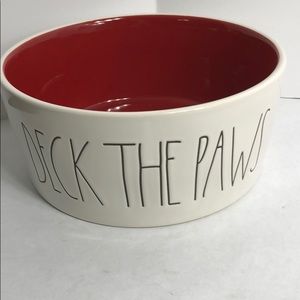Rae Dunn New Deck the Paws XL Dog Bowl